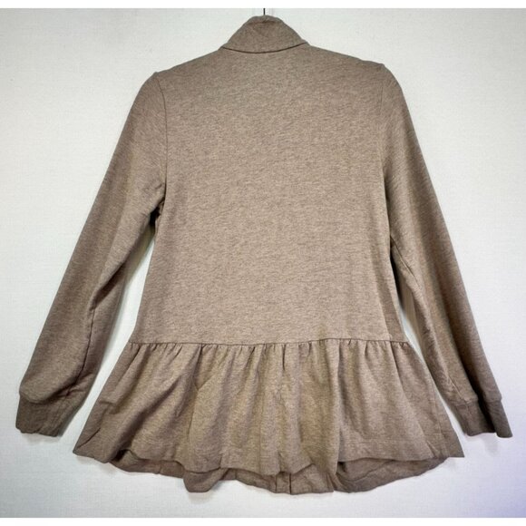 Cabi Womens Peplum Knit Jacket Small Beige Tan Button Down Lightweight Babydoll - Picture 8 of 10